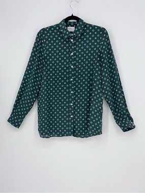 Marella Printed silk Habotai shirt NWOT size 6